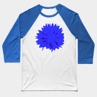 Cornflower Royal Blue Flower Abstract Baseball T-Shirt